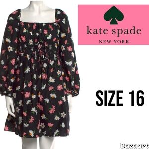 Kate Spade Black Dress with Pink and White Floral Pattern